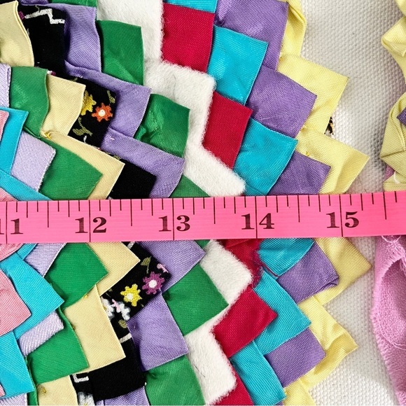 Vintage Handmade Multicolored Arts & Crafts Cottagecore Throw Pillow Covers - Picture 12 of 12